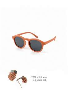 1 件儿童时尚眼镜，时尚轻便 TPEE 抗冲击男女休闲椭圆形时尚眼镜，适合 1-3 岁儿童的新款