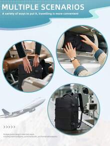 LONNKE Vacuum Compression Backpack - Airline Approved, Lightweight & Spacious, Multi-Functional Travel & Business Bag, With Adjustable Shoulder Straps, Water Bottle Pocket, Laptop Compartment, Nylon Lining, Luggage Strap, Washable, Travel Essential | Adjustable Strap Backpack | Zipper Closure, Travel Backpack - Multicolor - View 9