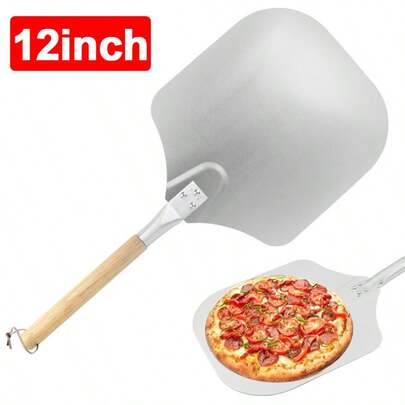 12x14x26 Inch Aluminium Pizza Peel Removable Wooden Handle Bakers Paddle Shovel
