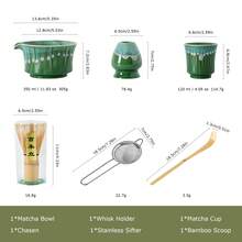 6 piezas Juego de Matcha Esmaltado Verde, que incluye Tazón Cerámico Resistente a Inclinaciones, Juego de Batidor de Matcha (Adecuado para Principiantes de Matcha), Tamiz de Acero Inoxidable, Batidor de Bambú, Cuchara, Taza de Matcha y Soporte para Taza - Juego Completo de Batidor de Matcha, Adecuado para Principiantes de Matcha, Juego de Matcha Estilo Japonés - Multicolor - Ver 3