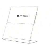 1/3/6 件 6x8 英寸（约 15x21 厘米）亚克力标牌架，透明塑料纸张标牌架、照片展示架、菜单桌面支架、垂直亚克力相框、宣传册架 - 無色 - 查看 11