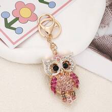 Dije con forma de búho brillante, llavero de metal, accesorio de joyería creativo, recuerdo de fiesta, aleación de zinc, al por mayor, regalo de otoño y Navidad