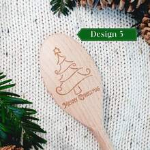 Christmas Spoon Design - Personalised Wooden Spoons, Named, Cracker, Reindeer, Name, Happy Holidays, Xmas Gift, Table Decoration