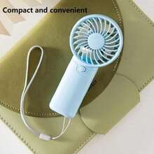 1pc Portable Handheld Cooling Fan - No Battery Needed, One-Click Operation, Compact & Lightweight Personal Mini Cooling Device For Summer Relief, Home & Outdoor Use, Cooling Fan Portable, Sleek Design, Userfriendly Design - Màu xanh lam - Xem 1