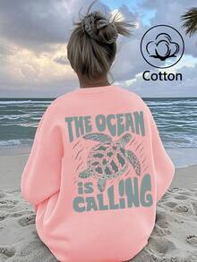 海洋呼喚烏龜圖案保暖抓絨內襯服飾，女款圓領寬鬆衛衣，秋冬棉質上衣，針織衫，K-Pop戰士系列，女款衛衣，女款運動套裝，冬季女裝，女款抓絨外套，長袖上衣，女款街頭服飾，女款運動服飾，女舒適款街頭風格，春季，柔軟款街頭風格，春季，柔軟款禦寒服飾，女款衛衣，男女同款，中性款式，情侶套裝，日常休閒/學院風造型，女款街頭服飾，大尺碼女裝，嘉年華服裝，冬季女裝，家庭聚會，春假度假，春季、夏季、情人節、狂歡節、派對、海灘、婚禮、健身房、優雅、度假、休閒， - 粉色 - 查看 1