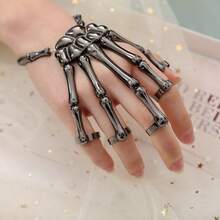 Pulsera de mano de esqueleto exagerada de estilo punk, adecuada para que hombres y mujeres la usen en Halloween, popular en Europa y América