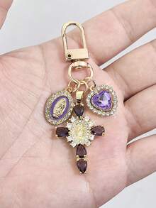 1 pieza Elegante llavero y anillo de llaves con forma de corazón de metal con circonita, regalo perfecto para amigos, maestros, novias, esposas, madres