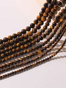 15 Inches 4/6/8/10/12mm Natural Yellow Tiger's Eye Beads, Healing Stone To Enhance Wealth And Confidence, Suitable For DIY Jewelry Making/Bracelets/Necklaces And Natural Stone Accessories (Natural Stone Texture May Vary, Random Delivery)