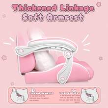 Cute Gaming Chair With Cat Ears & Cat Paw Lumbar Support, Ergonomic Reclining PC Chair For Kids, Girls & Teens, With Footrest, Headrest & Adjustable Features - Hồng - Xem 5