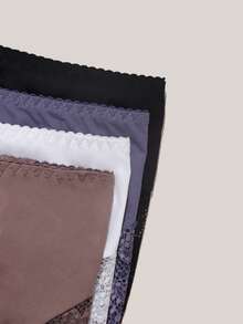 4 Stücke Damen Große Größen Weiche Spitze Sexy Romantisch Minimalistischer Stil Höschen - Verschiedenfarbig - Übersicht 4