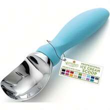 Professional Ice Cream Scoop Easily Breaks Through Ice Without Effort |   Effortlessly Scoop Hard Ice Cream Balls |   Durable Stainless Steel Dessert Tool For Home Use |   Suitable For Gelato, Cookie Dough, Fruit Melon Balls, Frozen Yogurt, Baking Supplies,Kitchen Accessories - Blue (Aqua Sky) - View 3