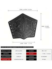1 pezzo Protezioni per polso medievale vintage con motivi geometrici in pelle sintetica, per Ognissanti, cosplay e rappresentazioni teatrali, accessori da cavaliere