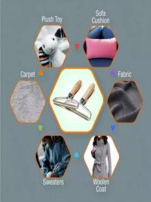 1 包温和宠物毛发去除刷，适用于猫和狗，有效去除宠物毛发、沙发地毯床毛发刮刀、去除衣服毛发 - 卡其色 - 查看 8