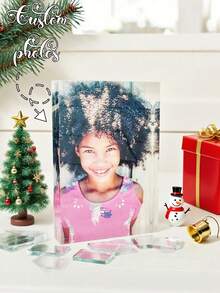 3D Acrylic Custom Photo Gift, Customized UV Photo Print Block Square, Gifts For Family And Friends Gift With Your Own Photo, Wedding Gift, Christmas Decorations,Room Decor,Fall Decor,Home Decor,Fall Decorations For Home,Christmas Decor Home,Wedding,Christmas