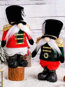 2 pièces/1 pièce, Décoration de Noël de 36 cm Chapeau cadeau décoratif avec plumes, soldat rétractable, poupée ornement, convient pour la décoration de la maison, cadeaux pour amis, camarades de classe, décorations pour le salon et la table à manger. Décorations de Noël Décoration de chambre Hiver