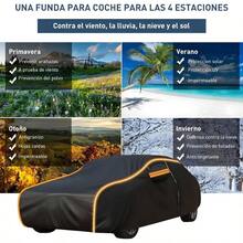 Cubierta para Automvil, Cubierta para Auto Impermeable, Funda Universal para Coche con Cerradura de , Tira Reflectante y Forro de Algodn, Antipolvo, Antilluvia y AntiuvNaranja - Naranja - Ver 6
