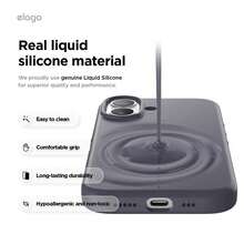 Elago High Quality Magnetic Liquid Silicone Case For IPhone 17, Compatible With MagSafe, Liquid Silicone Material, Protective Cover, Shockproof, Slim Phone, Fashion, Velvet - For Men, For Women, Luxury, Fashion, Minimalist - Hoa Oải Hương Sâu - Xem 7