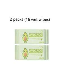 128片/64片/32片/16片/8片一次性便携式牛油果湿巾，日常清洁湿巾，大尺寸方便携带（8片/包） - 彩色 - 查看 13