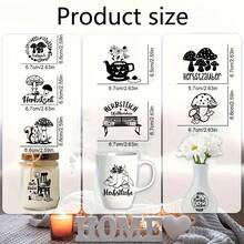 18PCS Autumn Theme - Autumn Proverbs, Pumpkin, Mushroom Pattern DTF Transfer Paper, Scratch-Resistant, Self-Adhesive DIY CraftS Stickers, Suitable For Laptops, Water Bottles, Etc. Easy To Apply - Multicolor - View 9