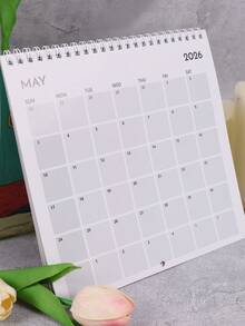 Miesięczny kalendarz ścienny z uroczym wzorem kota, wiszący kalendarz ścienny na rok 2026 do salonu, sypialni, domu, dekoracji ściennych dla miłośników kotów