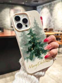 Carcasă de telefon TPU anti-zgârieturi, rezistentă la șocuri, cu model de brad de Crăciun în acuarelă, compatibilă cu Apple XS, XR, 11, 12, 13, 14, 15, 16, 13 Pro Max, 16 Pro Max, 14 Plus și Galaxy A35, S24, A16, S24 FE, S20, S22 Plus, S25 Ultra, S25, S22, S21, A335G, A12, A15, A23, A52 5G, Galaxy S21, Galaxy S25 Ultra, Galaxy A71 4G, Galaxy S21 Plus, Galaxy S22, Galaxy A55, Note20 Ultra, A16 4G, cadou personalizat pentru femei și bărbați