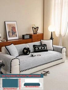 1件装毛绒花卉蕾丝沙发垫，防滑防尘防猫抓沙发巾，奢华沙发套，装饰性沙发保护垫，优雅高端品质，四季皆宜，适用于客厅、卧室、书房、办公室、汽车等场所。 - 淺灰色 - 查看 19