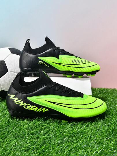 1 Pair Unisex Football/Soccer Shoes, Mid-Top, Soft For Outdoor Grass Field, Lace-Up, Anti-Slip, Durable, Suitable For AG/FG Turf, Campus Style, Lightweight High-Performance, Multi-Color Options, Factory Direct