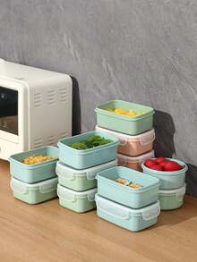 Customized 2026 New Mini Fridge Lunch Box, Kitchen Bento Box, Plastic Storage Container, Rectangular Sealed Box, Back To School - Multicolor - View 4