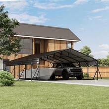 Dragonpad 20 X 30 FT Metal Carport With Galvanized Steel Roof, Heavy Duty Metal Roof Carport With Enhanced Base, Tall MetalCarport Kits Garage For Tractors, Trucks, Boats, Cars - Dark Grey - View 6