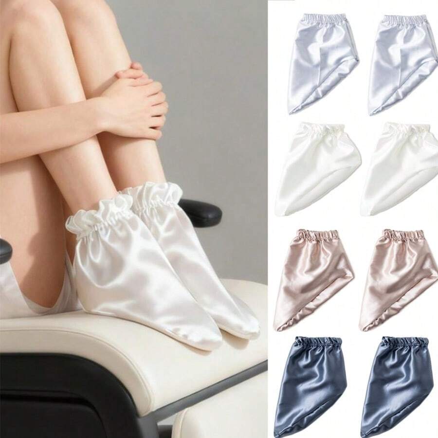 足部护理工具适用于睡眠弹性嘴毛去除保暖水疗套手部石蜡加热器蜡手套袜子足部女性护理手脚手套袜子 - 彩色 - 查看 1