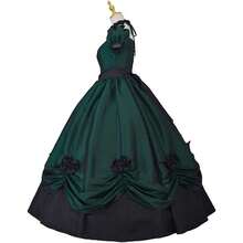 Women's Gothic Victorian Rococo Dress Civil War Southern Belle Tea Party Ball Gown Medieval Evening Dress - 綠色 - 查看 4