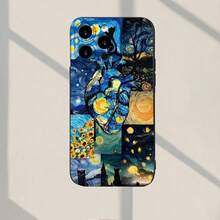 Esta elegante funda para teléfono presenta un patrón divertido de pinturas de Van Gogh y corazones, diseñada para ser a prueba de golpes y protectora para varios modelos de , lo que la convierte en una gran opción tanto para chicos como para chicas. - Negro - Ver 6