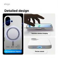 Elago High Quality Magnetic Liquid Silicone Case For IPhone 17, Compatible With MagSafe, Liquid Silicone Material, Protective Cover, Shockproof, Slim Phone, Fashion, Velvet - For Men, For Women, Luxury, Fashion, Minimalist - 白色 - 查看 8