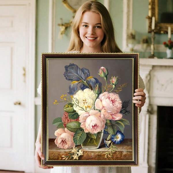 SNA 2025 Nuevo estilo Jarrón de peonía rosa 5D Flores felices Kit de bordado de punto de cruz DIY Juegos de bordado de flores Juegos de bordado impresos DIY Decoración para el hogar Regalo Delicado y hermoso Kit de manualidades DIY Kit de bordado Kit de punto de cruz Kit de ganchillo Kit de aguja de perforación Accesorios de costura Kit de costura Hilo de bordado Kit de artesanía Patrones de costura Suministros de artesanía de ganchillo Kit de bordado para principiantes Patrón de costura