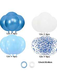 1/18/19 piezas Pancarta de Feliz Cumpleaños, Decoración de Cumpleaños Azul, 16 Globos de 12 pulgadas con 2 Cintas para Decoración de Fiesta de Cumpleaños de Niños y Niños de Cualquier Edad