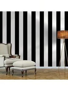 5M/9M Black And White Striped Wallpaper, Home Decor Peel And Stick Wallpaper For Cabinet, Table, Chair, Room Background Wall Paper Wall Stickers Wall Decor Room Decor Wallpaper Stickers Wall Bedroom Decor Kitchen Decor