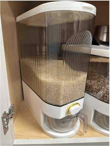 Insect-Proof And Moisture-Proof Rice Storage Container |   Large Capacity Grain Storage Jar, Kitchen Essential, Specially Designed For Storing Rice And Miscellaneous Grains - Transparent Ivory White*Large - View 1