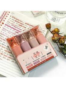 Set de 4 resaltadores fluorescentes con brillo, bolígrafos con ancho de línea flexible, tinta a base de agua resistente a manchas, ideales para tomar notas brillantes, planificadores y diarios