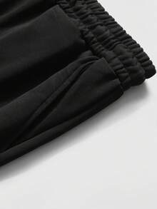 Lonblece 2pcs/Set Men English Graphic Print Hoodie Sweatshirt And Flared Sweatpants, Matching Set, Fall Clothes - Black - View 7