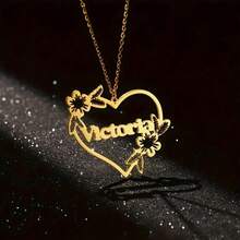 Personalized Customized Name Love Necklace - Stainless Steel - Exquisite Love Necklace - Valentine's Day Gift For Her - Birthday Gift - Multicolor - View 2