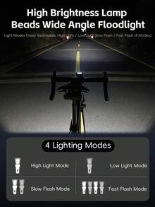 WEST BIKING Cycling Headlights - 500 Lumen LED Headlights For Road/Mountain Bikes | USB Rechargeable Bicycle Lights With 4 Modes | Waterproof Bicycle Headlights