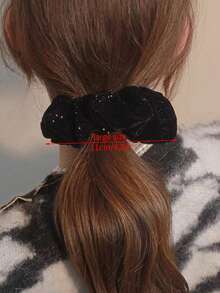 1pc Thin Shiny Velvet Hair Scrunchie, High Elasticity Hair Tie For Women Elegant Scrunchies Scrunchy Hair Ties