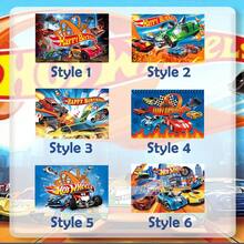 Hot Wheels 赛车轨道背景布，Hot Wheels 微缩模型拍摄道具，生日派对装饰布置，卧室和电子竞技室装饰布置。 - 彩色 - 查看 1