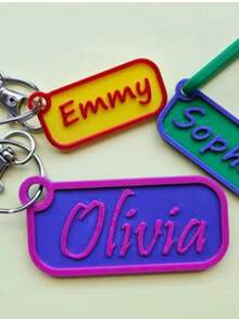 Personalized Name Keychain / Multicolor Customized Keychain / Keyring / Bag Tag / Name Plate / Back To School - 3D Printed Plastic,Apparel Accessories,Chic Autumn, Utilitarian Chic