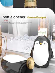 Penguin Bottle Opener, Cartoon Creative Bottle Cap Opener, Pressure-Activated Bottle Opener Tool For Beer, Champagne, Beverages, Home Use
