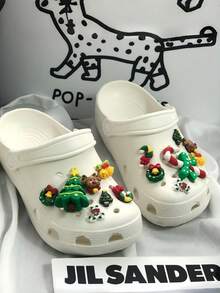 14 Pieces Of DIY Decoration For Christmas Tree Reindeer Bell Series Shoes, Detachable Beach Shoes, Garden Shoes, Jelly Shoes Decoration, Festive Atmosphere Decoration, Perfect Christmas Gift