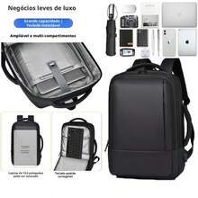 Men's Backpack, Work Bag, Men's And Women's Bag With Expandable Capacity, Waterproof Function - màu đen - Xem 9