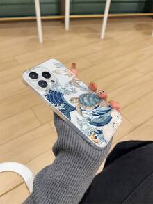 UV喷漆加厚透明防摔TPU手机壳，海龟波浪图案设计，兼容 16/16 Plus/16 Pro/16 Pro Max、15/15 Plus/15 Pro/15 Pro Max、14/14 Plus/14 Pro/14 Pro Max，兼容Galaxy S25 Ultra、S23、S23+、S23 Ultra、S24，兼容Infinix系列。提供镜头保护，可用作保护壳，是新年、圣诞节、万圣节或情人节送给男友、女友的理想礼物。国际版，非国内版。 - 彩色 - 查看 3