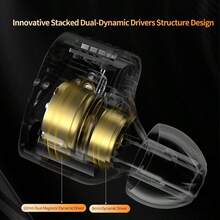 KZ KZ Castor - In-Ear Monitoring Headphones, HiFi High-End Bass Earphones, Advanced Bass Version Harman Tuning, Adjustable Sound, Noise Isolating IEM, Dual Dynamic Drivers Wired Earbuds, 2PIN-C Detachable Cable, Suitable For Singers And Musicians (Black + Square Case)