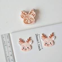 1pc Christmas Reindeer Polymer Clay Earring Cutter, Embossed Elk Shape Clay Cutters For Pendant Necklace & Jewelry Making, Animal Polymer Clay Tools, Winter Themed 3D Printed Clay Cutter For Jewelry Maker